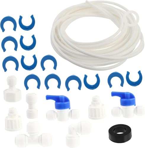 Lyyxjsltd 配管セット 製氷機ウォーターラインキット 冷蔵庫の給水ホース 器具用チューブ 冷蔵庫用品 冷蔵庫の付属品 冷蔵庫の給水ライン接続 加湿器取り付けキット 冷蔵庫部品 (白い)